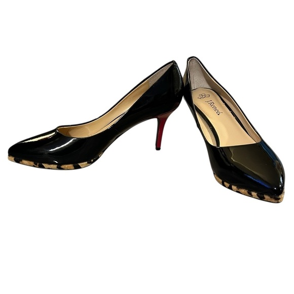 J. Renee Danko Black Patent Leather/Red Heels Platform Shoes  Size 8.5, NWOT - Picture 2 of 10